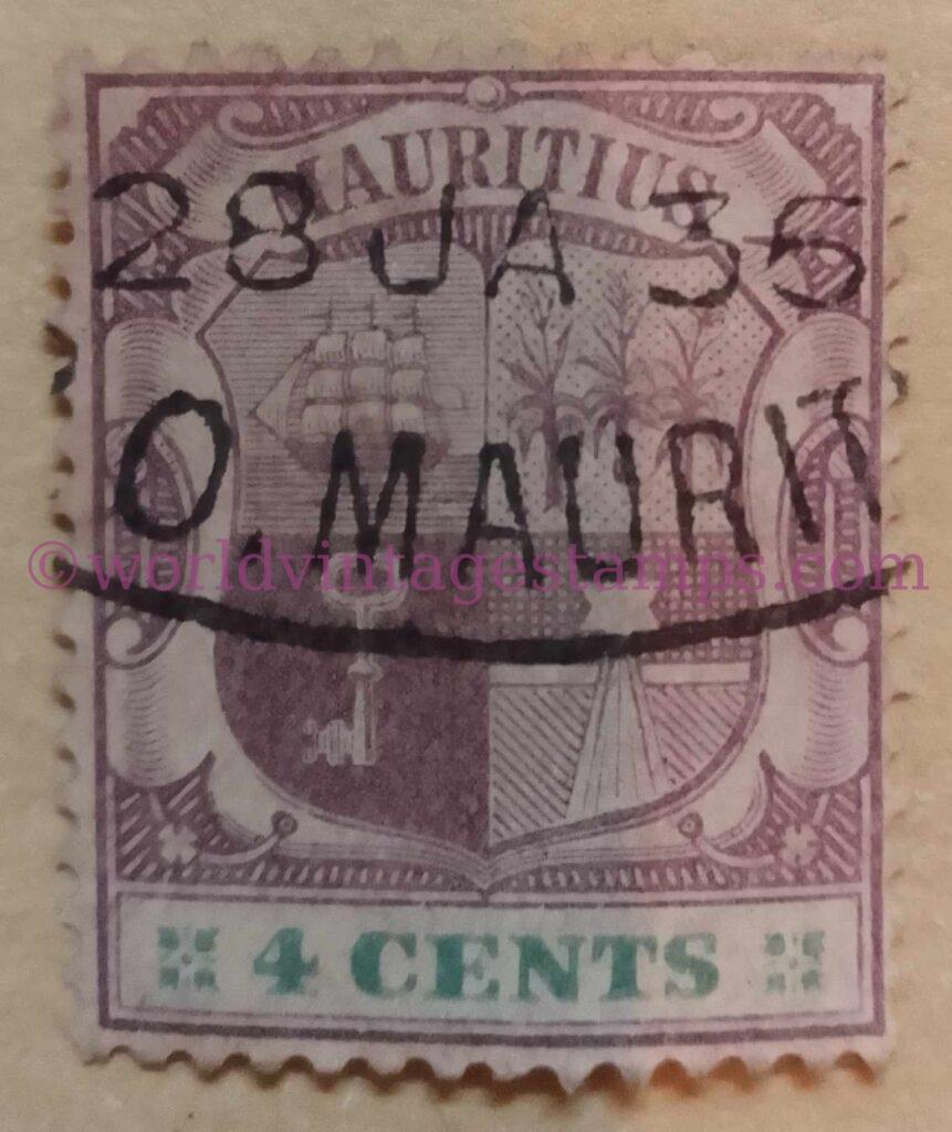 Coat of Arms 1895 - 4 Mauritian Cents