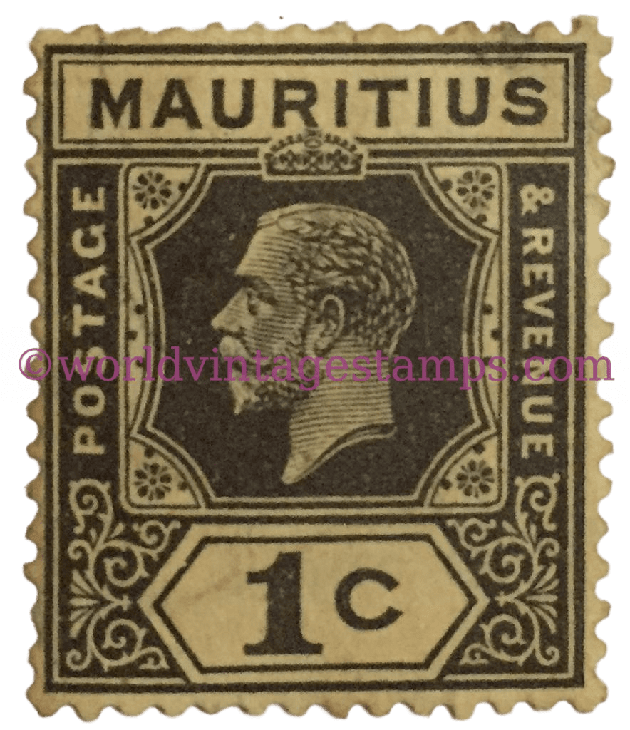 King George Mauritius Postage Stamp 1 Cent