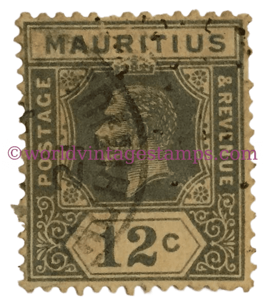 King George V 1922 Mauritius Postage Stamp 12 cents