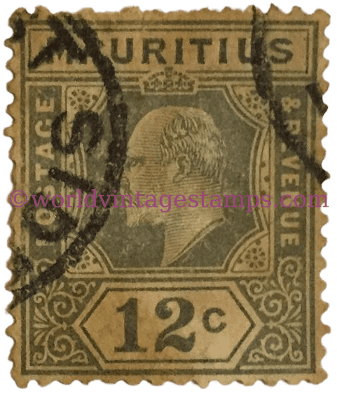 1910 King Edward VII Mauritius Postage Stamp