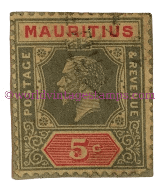 King George V 1932 Mauritius Postage Stamp 5 Mauritian Cents