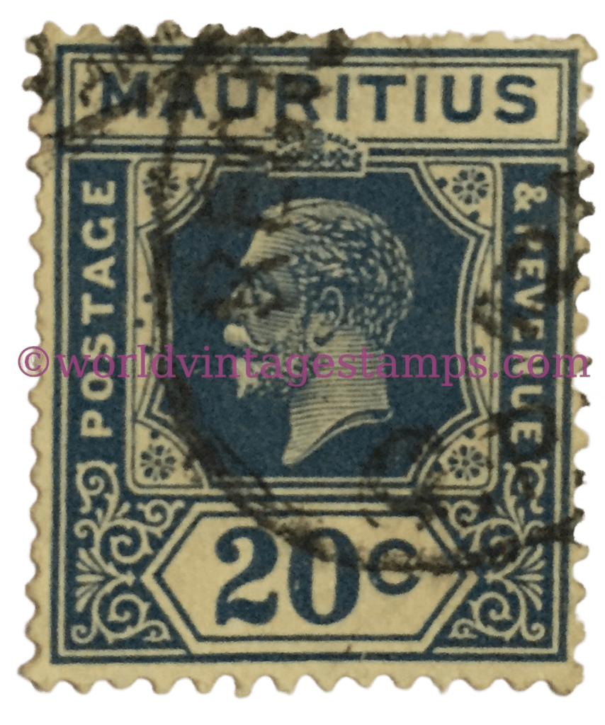 King George V 1933 Mauritius Postage Stamp 20 Cents