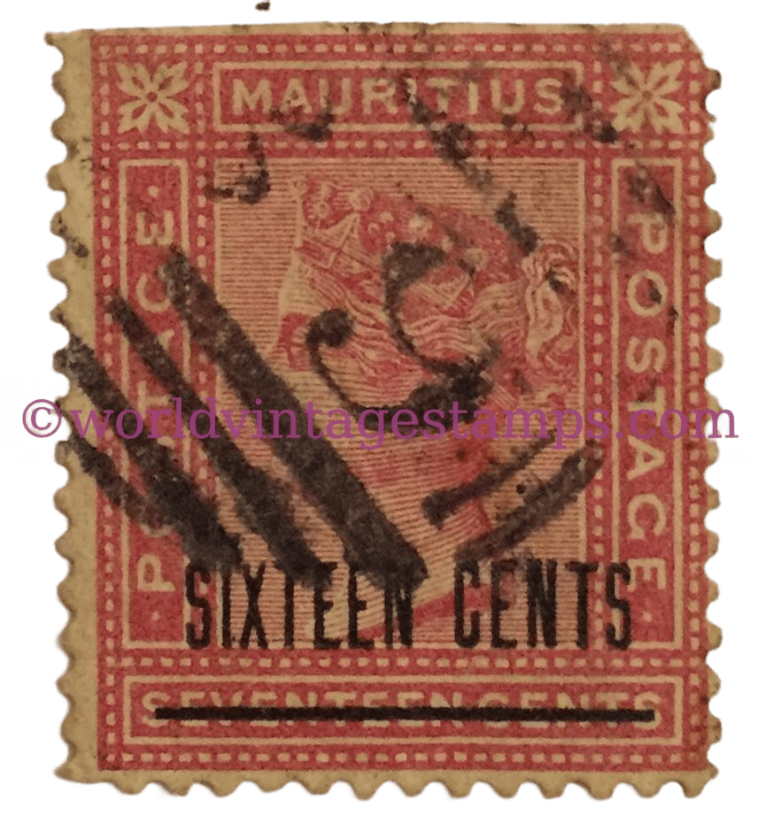 Queen Victoria issues 1880 - 89. 16c - Mauritian cent