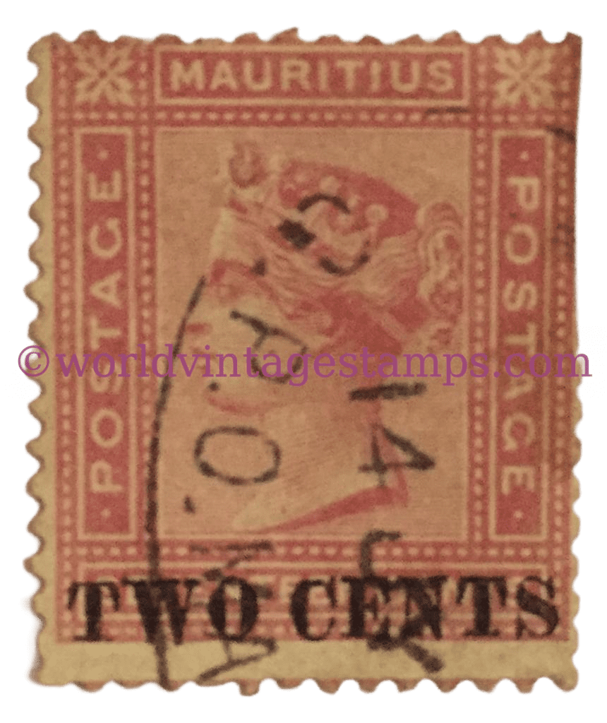 Queen Victoria issues 1891-94. 2c - Mauritian cent.