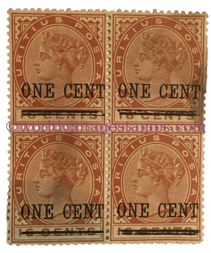 Queen Victoria issues 1891-94. 1c - Mauritian cent