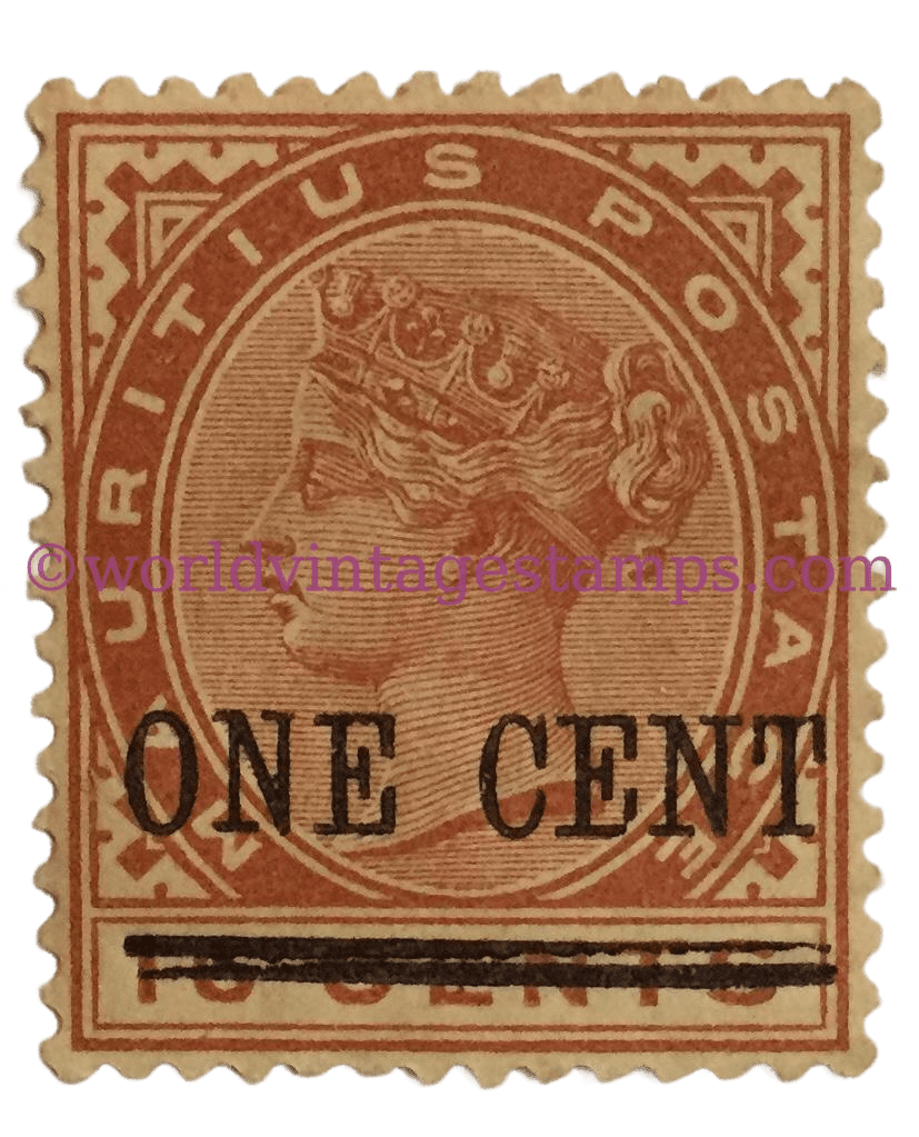 Queen Victoria issues 1891-94. 1c - Mauritian cent