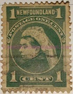 Queen Victoria (1819-1901) Newfoundland 1 cent - Green Postage Stamp