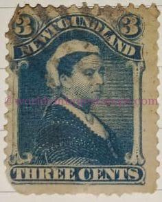 Queen Victoria (1819-1901) Newfoundland 3 cent - Deep Blue Postage Stamp